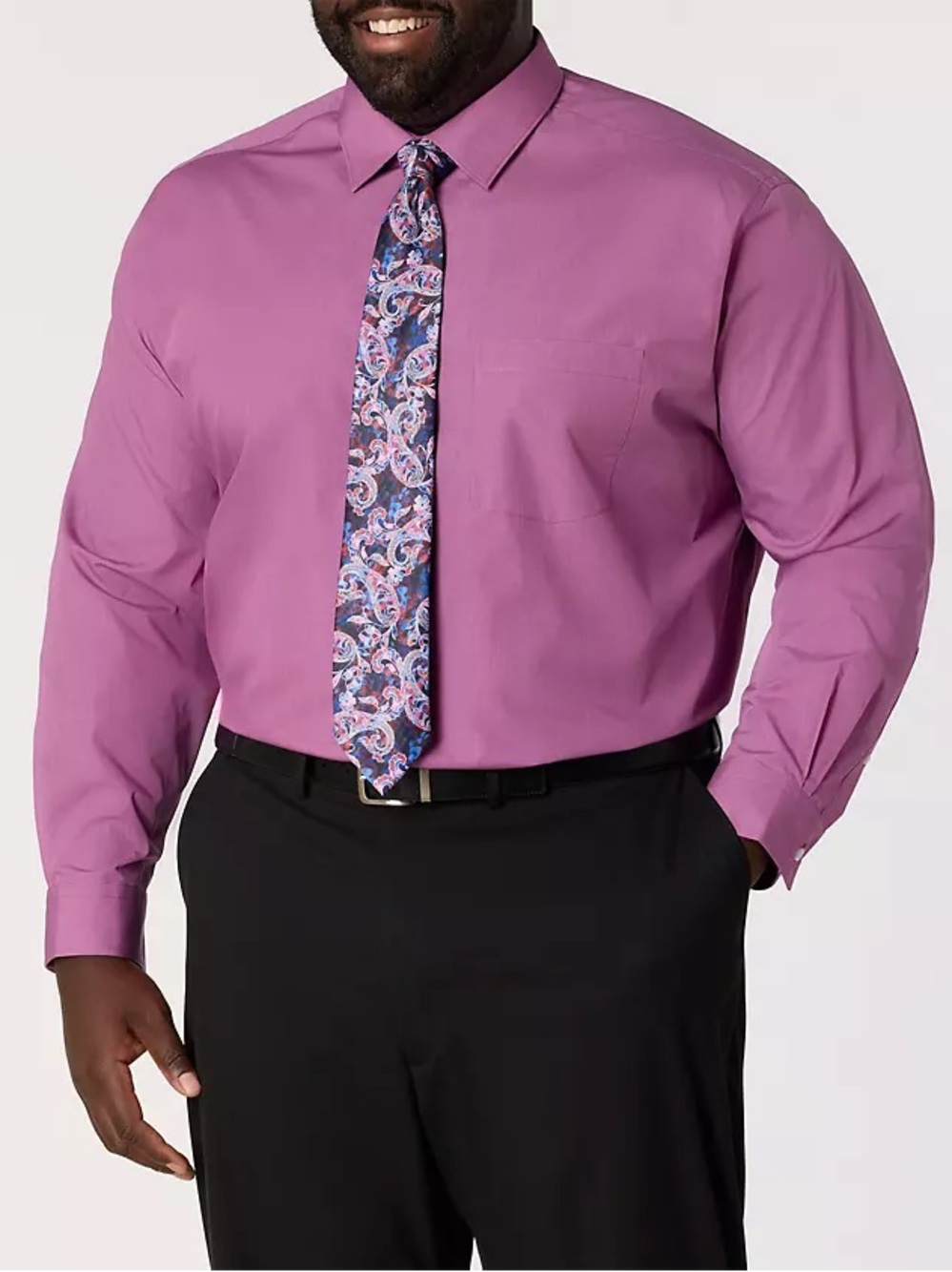 Men's Long-Sleeve Dress Shirt in Orchid Pink